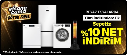 Beyaz Eşyalarda Sepette %10 Net İndirim!