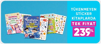Tükenmeyen Sticker Kitaplarda  Tek Fiyat 239 TL