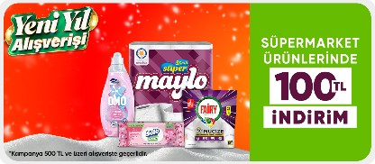Süpermarket Ürünlerinde 100 TL İndirim