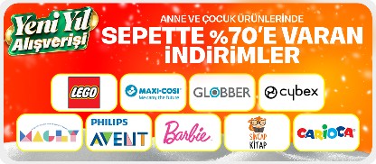 Anne çocuk ürünlerinde sepette %70'e varan indirimler