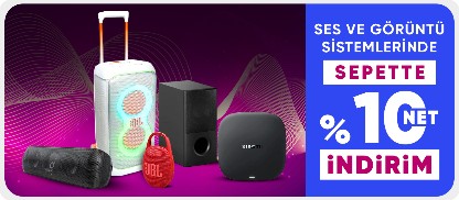 Ses ve Görüntü Sistemlerinde Sepette %10 Net İndirim!
