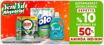 Süpermarket Ürünlerinde 50 TL İndirim
