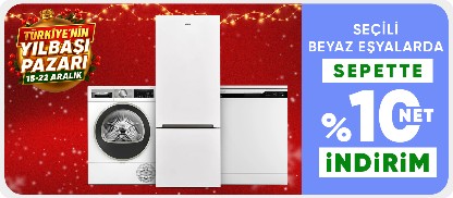 Seçili Beyaz Eşyalarda Sepette %10 Net İndirim