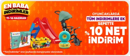 oyuncaklarda %10 net indirim