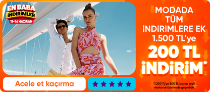 Modada tüm indirimlere ek  1.500 TL'ye 200 TL indirim