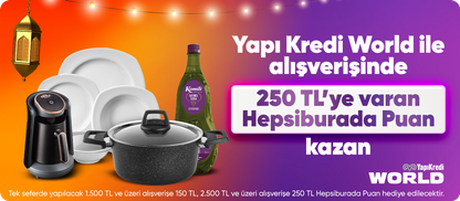 Yapı Kredi World ile 250 TL'ye varan Hepsiburada Puan 