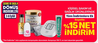 Kişisel Bakım Net %15 indirim