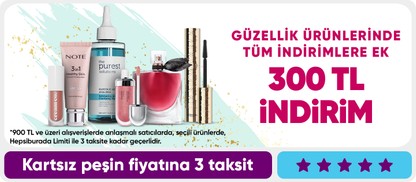 Güzellik ürünlerinde Tüm indirimlere ek 300 TL İNDİRİM