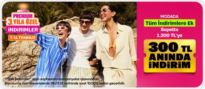 modada tüm indirimlere ek sepette 300 tl indirim