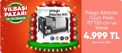 Prego Atlanta Oyun Parkı 70*120 cm + Yatak