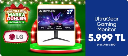 LG UltraGear 27GS65F-B 27 inç FHD 180Hz 1ms Pivot Asansör NVIDIA G-SYNC IPS Gaming Monitör