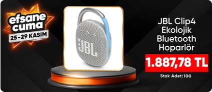 Jbl Clip4 Ekolojik Bluetooth Hoparlör IP67 Beyaz