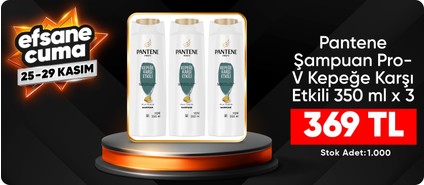 Pantene Şampuan Pro-V Kepeğe Karşı Etkili 350 ml x 3 Adet- fiyat otomatık çeksin