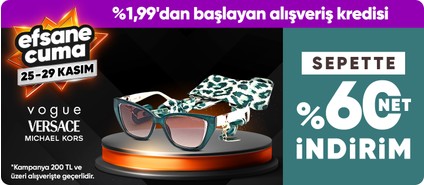 Vogue, Versace, Michael Kors ve Guess gözlükler sepette %60 net indirim 