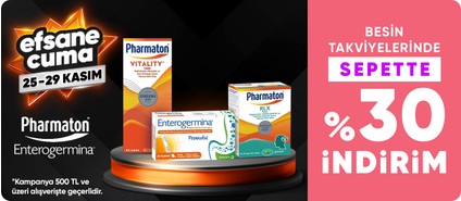 Pharmaton ve Enterogermina Besin Takviyelerinde 500 TL ve Üzerine Sepette %30 İndirim