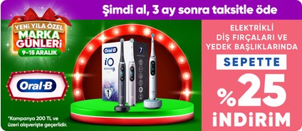 Oral-B Elektrikli Diş Fırçaları ve Yedek Başlıklarında Sepette %25 İndirim