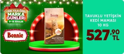 Bonnie Tavuklu Yetişkin Kedi Maması 10 kg 527,90 TL