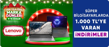 Lenovo Bilgisayarlarda Sepette 1000 TL'ye Varan İndirim