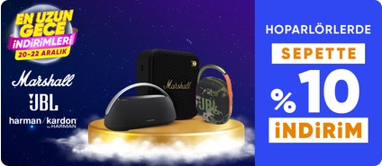 JBL, Harman Kardon ve Marshall Hoparlörlerde Sepette %10 İndirim