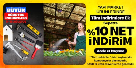 Yapı Market Ürünlerinde Tüm İndirimlere Ek Sepette %10 Net İndirim