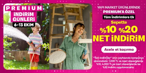 Yapı Market Ürünlerinde Sepette %10 - %20 Net İndirim