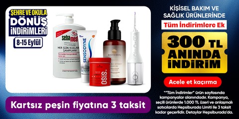 Kişisel Bakım& Sağlık ürünlerinde 1000 TL'ye 300 TL indirim