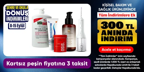 Kişisel Bakım& Sağlık ürünlerinde 1000 TL'ye 300 TL indirim