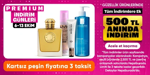 Güzellik ürünlerinde tüm indirimlere sepette 500 TL indirim