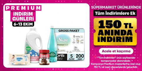 Premium ürünlerinde 750 TL'ye 150 TL kupon 