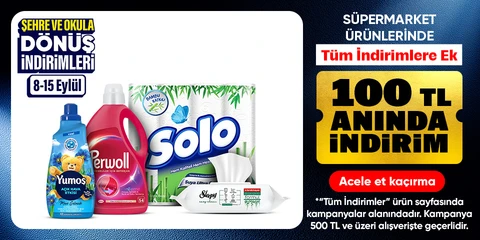 Süpermarket ürünlerinde 500tlye 100tl indirim