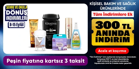 tüm indirimlere ek "900 TL'ye 300 TL indirim