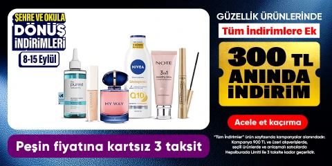 tüm indirimlere ek "900 TL'ye 300 TL indirim