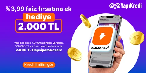 3,99 Yapıkredi alışveriş kredisi