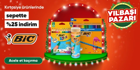 Bic kırtasiye ürünlerinde Sepette %25 indirim