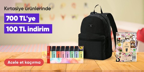 Kırtasiye Ürünlerine Özel  700 TL'ye 100 TL İndirim