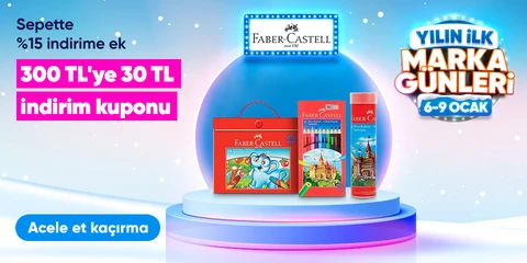 Faber Castell Kırtasiye Ürünlerinde Sepette %15 İndirim + 300 TL'ye 30 TL Kupon