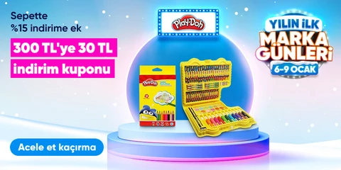 Play Doh Kırtasiye Ürünlerinde Sepette %15 İndirim + 300 TL'ye 30 TL Kupon