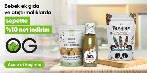 "OG natural Bebek Ek Gıda ve Atıştırmalıklarında Sepette Net %10 İndirim"