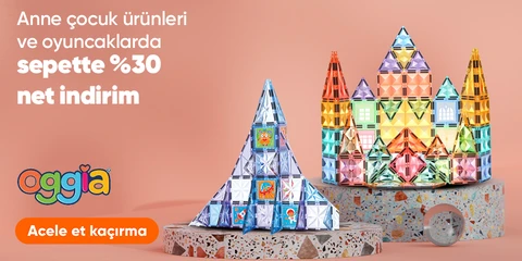  OGGİA Anne Çocuk ve Oyuncak Ürünlerinde Sepette Net %30 İndirim