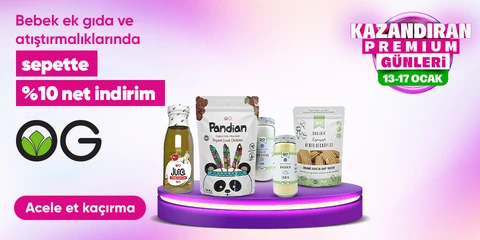 OG natural Bebek Ek Gıda ve Atıştırmalıklarında Sepette Net %10 İndirim