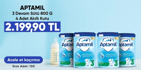 Aptamil 3 Devam Sütü 800 Gr 9-12 Ay Akıllı Kutu X 4 Adet 2.199,90 TL