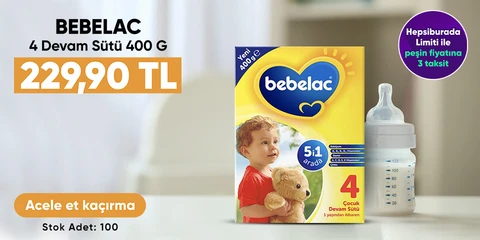 Bebelac 4 Devam Sütü 400 gr 1 Yaşından Itibaren 229,90 TL