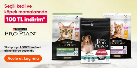 Seçili kedi ve köpek mamalarında  100 TL indirim*