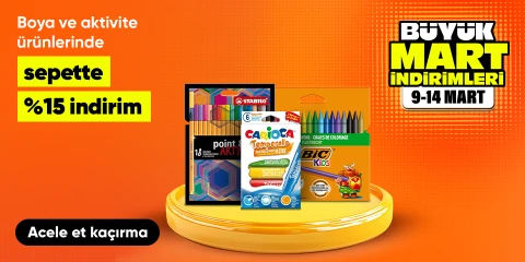 Boya ve aktivite ürünlerinde sepette %15 indirim