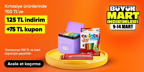 Boya ve aktivite ürünlerinde sepette %15 indirim