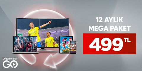 D-Smart GO 12 Aylık Mega Paket 599 TL Yerine 499 TL !