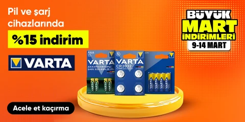 Pil ve şarj cihazlarında %15 indirim
