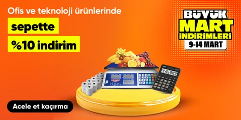 Ofis ve teknoloji ürünlerinde sepette %10 indirim