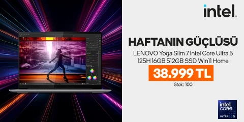 Haftanın Güçlüsü  Lenova Yoga Slim 7  Intel Core Ultra 5 Laptop 