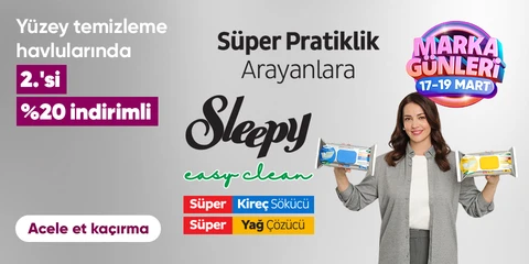 Sleepy Yağ Çözücü & Kireç Sökücülerde 2. Ürüne Sepette %20 İndirim